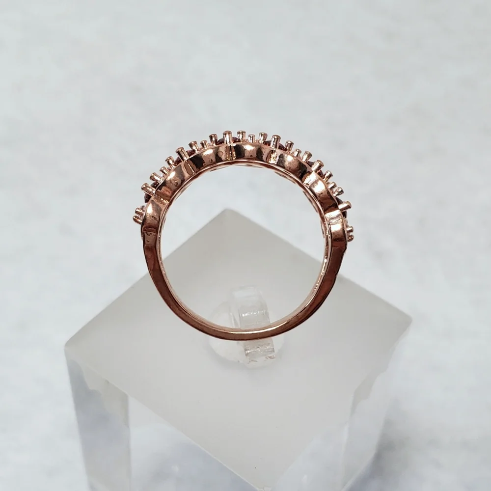 Rose Gold Red Stack Ring - Picture 4 of 8